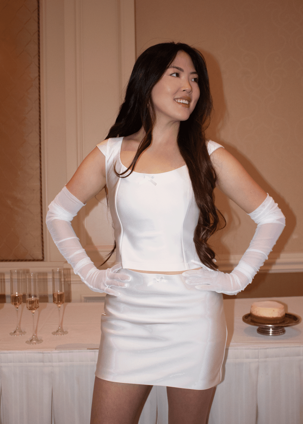 Marie Bias Cut Miniskirt