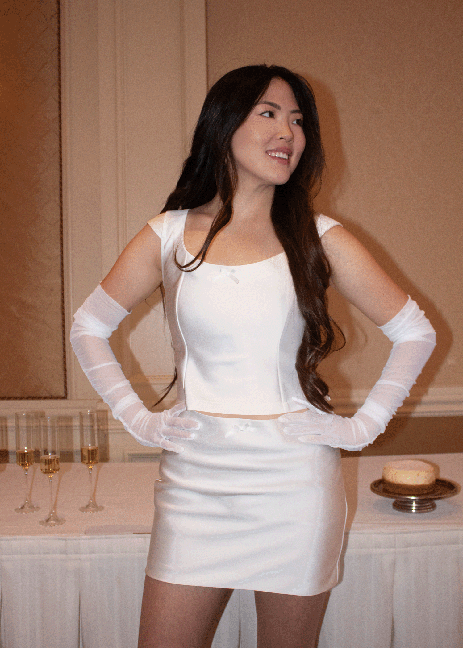 Marie Bias Cut Miniskirt